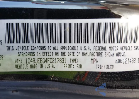 2015 Jeep Grand Cherokee Limited z USA, uszkodzony, nr VIN 1C4RJEBG4FC217831